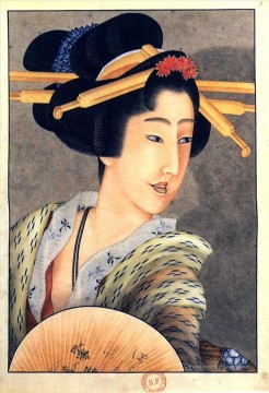  Hokusai Peintre - Portrait d’une femme tenant un ventilateur Katsushika Hokusai ukiyoe